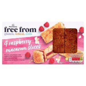 Morrisons Free From Raspberry Macaroon Slices - 155g imported British grocery product available in Canada