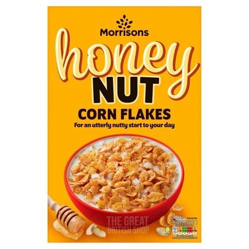 Morrisons Honey Nut Corn Flakes - 500g imported British grocery product available in Canada