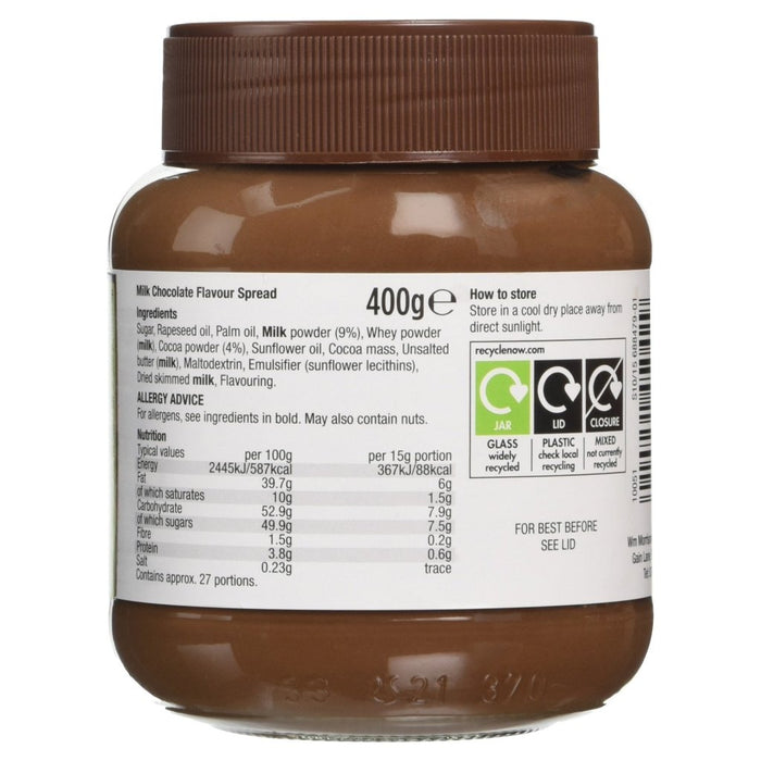 Morrisons Milk Chocolate Spread - 400g imported British grocery product available in Canada