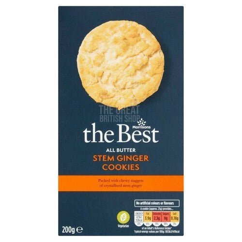Morrisons The Best All Butter Stem Ginger cookies - 200g imported British grocery product available in Canada