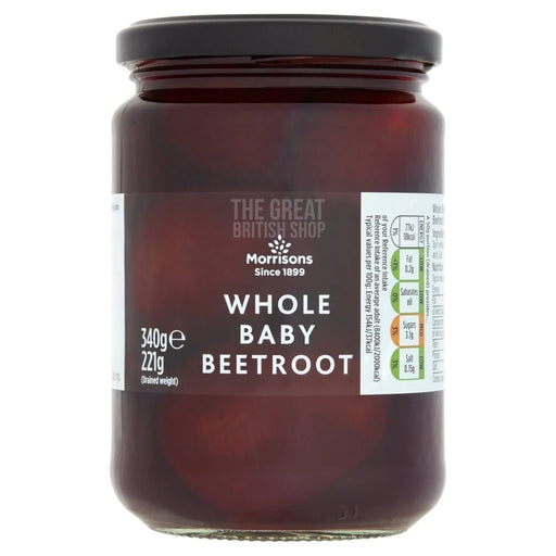 Morrisons Whole Baby Beetroot - 340g imported British grocery product available in Canada