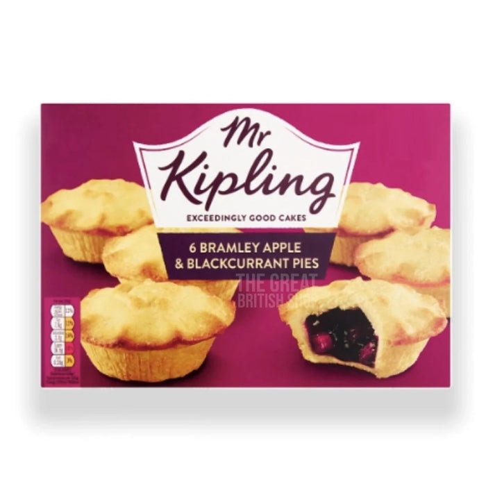 Mr Kipling Apple and Blackcurrant Pies - 6 Pack imported British grocery product available in Canada