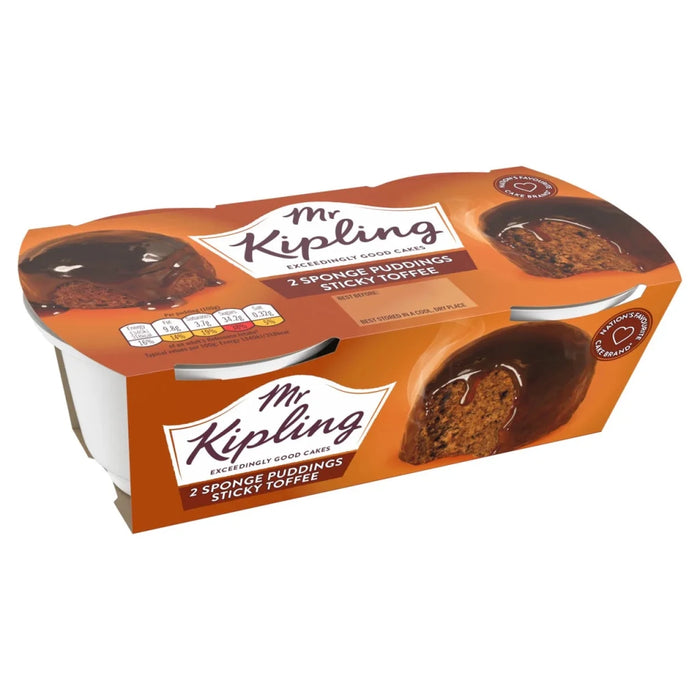 Mr Kipling Sticky Toffee Sponge Puddings - 2 Pack imported British grocery product available in Canada
