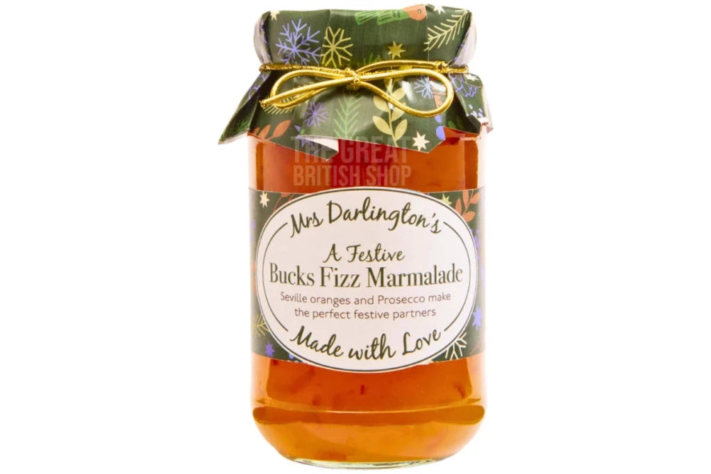 Mrs Darlington's Festive Bucks Fizz Marmalade - 340g imported British grocery product available in Canada