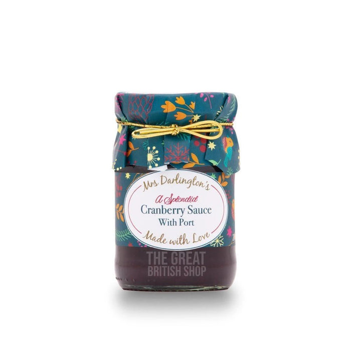 Mrs Darlington's Splendid Cranberry Sauce with Port - 200g imported British grocery product available in Canada