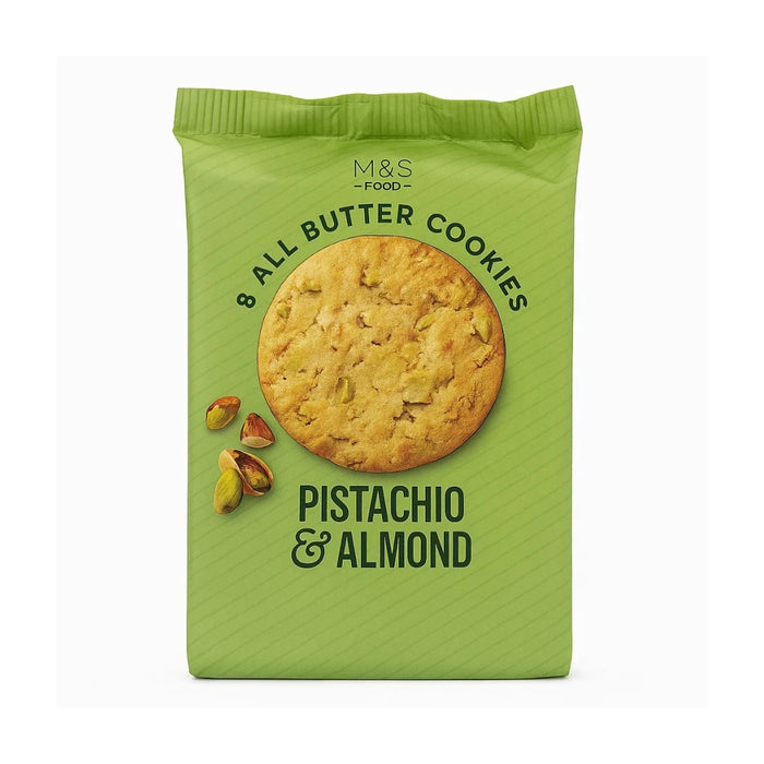 M&S All Butter Pistachio Almond Biscuits - 200g imported British grocery product available in Canada