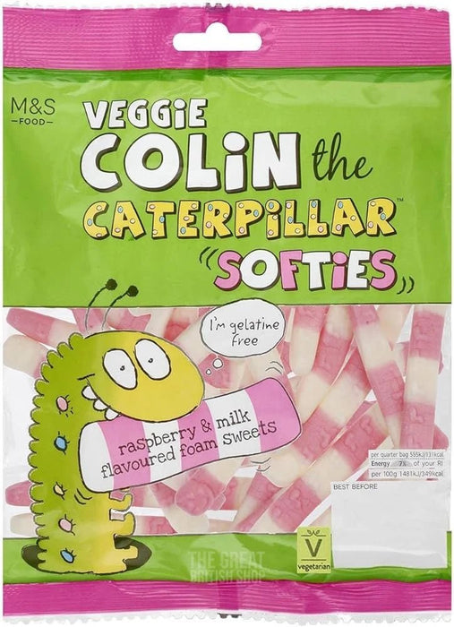 M&S Colin the Caterpillar Softies - 150g imported British grocery product available in Canada