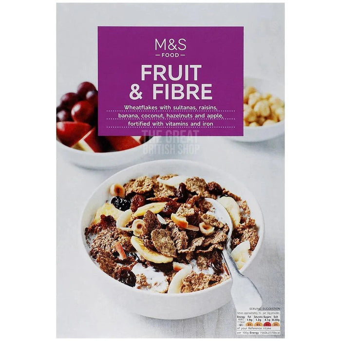M&S Fruit & Fiber Cereal - 500g imported British grocery product available in Canada