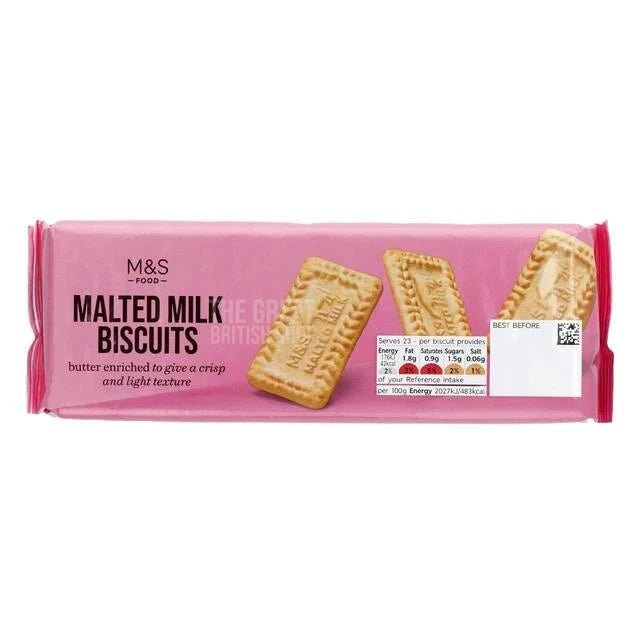 M&S Malted Biscuits - 200g imported British grocery product available in Canada