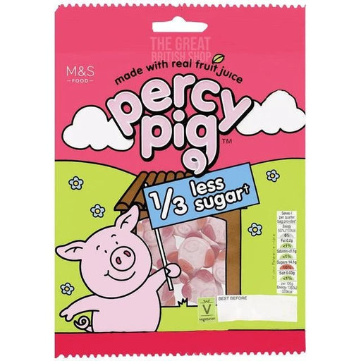 M&S Percy Pig Reduced Sugar - 150g imported British grocery product available in Canada