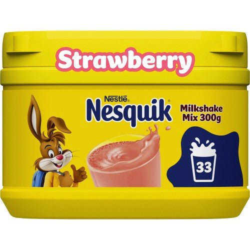 Nesquik Strawberry Flavoured Milkshake Mix - 300g imported British grocery product available in Canada