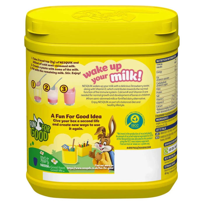 Nesquik Strawberry Flavoured Milkshake Mix - 300g imported British grocery product available in Canada