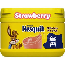 Nesquik Strawberry Flavoured Milkshake Mix - 300g, front view of the product packaging