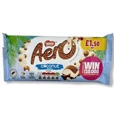 Nestle Aero Coconut Chocolate - 90g imported British grocery product available in Canada