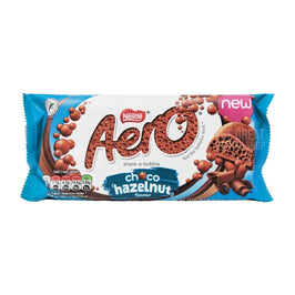 Nestle Aero Choco Hazelnut 90g: front of the pack showing bubbly chocolate bar image