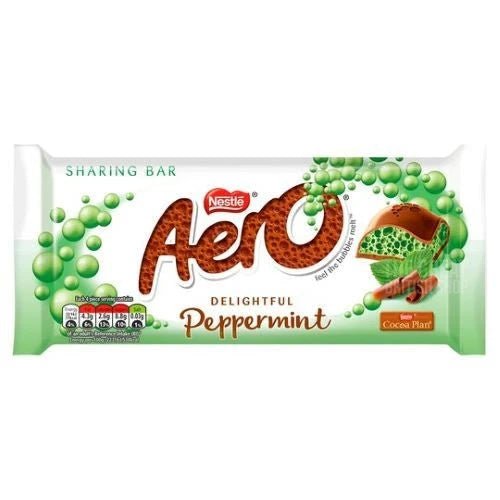 Nestle Aero Mint Chocolate - 90g imported British grocery product available in Canada