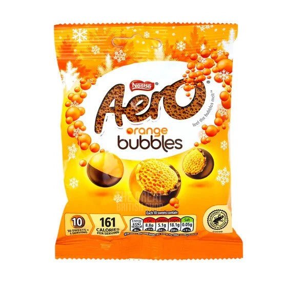Nestlé Aero Orange Bubbles - 70g imported British grocery product available in Canada