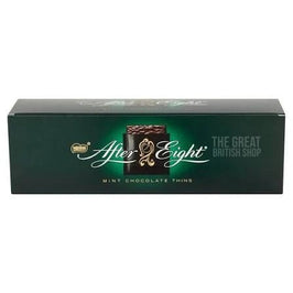 After Eight Mint Chocolate Thins 300g, front of the dark green carton box.