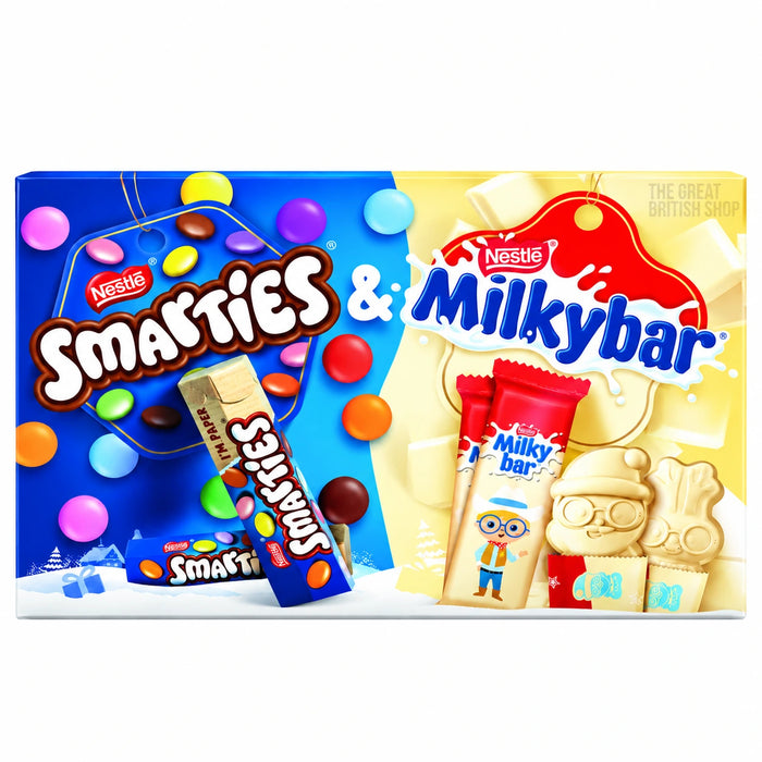 Nestlé Kids Selection Box - 116g, front view of the UK festive selection carton