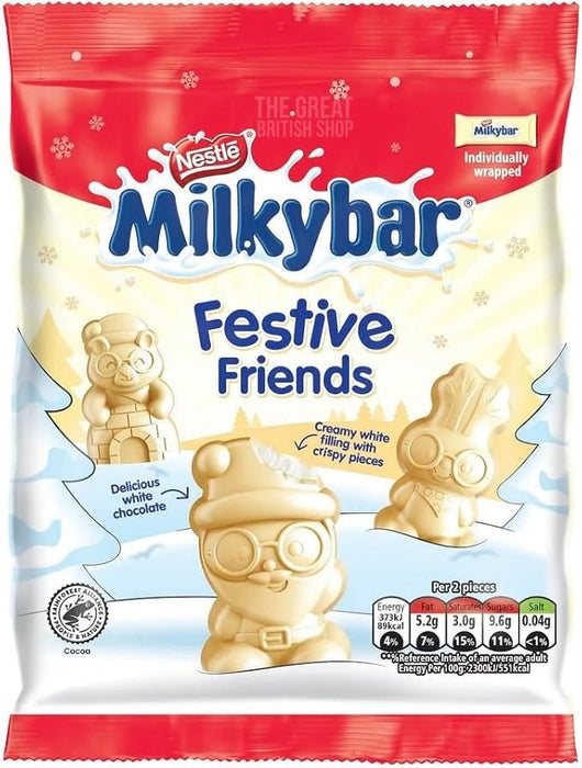 Nestlé Milkybar Festive Friends Sharing Bag - 57g imported British grocery product available in Canada