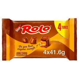 Nestle Rolo 4 Pack 4x41.6g: front of the multipack showing four tubes wrapper.