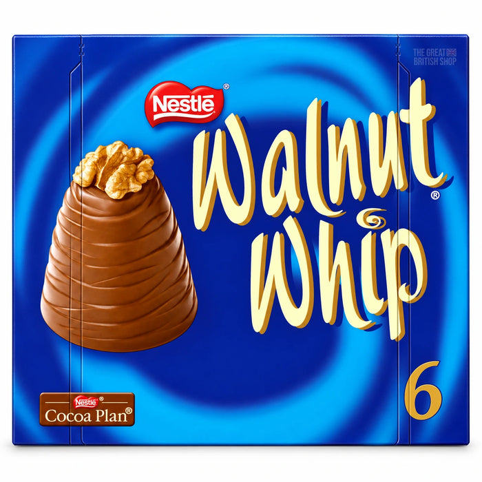 Nestlé Walnut Whip Gift Carton - 6pk, front view of the UK packaging