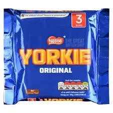 Nestle Yorkie Original 3 Pack: front of the multipack wrapper showing three bars inside.