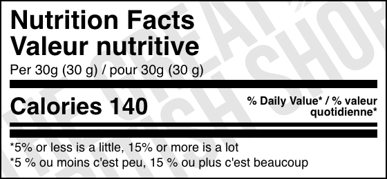 Savoursmiths Bubbly & Serrano Chilli - 40g nutrition facts label / valeur nutritive