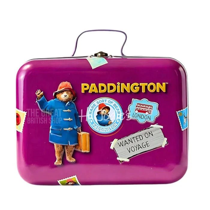 Paddington Bear Suitcase Tin With Orange Marmalade Chocolate Chunk Cookies - 300g imported British grocery product available in Canada