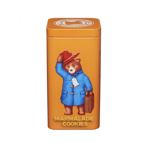 Paddington Bear Tin With Marmalade Cookies, Breakfast Tea & Vegan Jelly Sweets - 100g | British Store Online | The Great British Shop