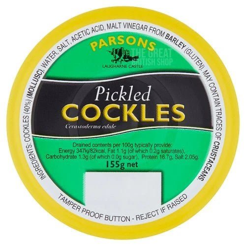 Parsons Pickled Cockles - 155g imported British grocery product available in Canada