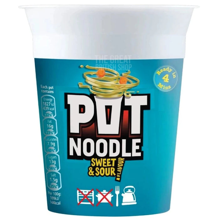 Pot Noodle Sweet & Sour - 90g imported British grocery product available in Canada