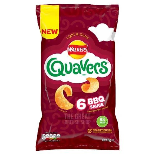 Quavers BBQ - 6 Pack imported British grocery product available in Canada
