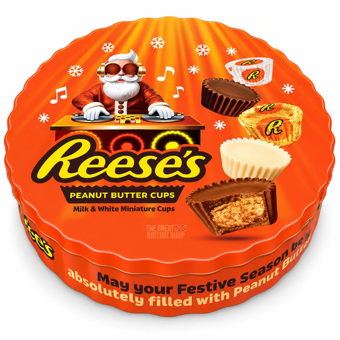 Reese's Gift Tin - 309g, front view of the UK packaging