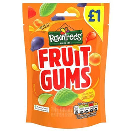 Rowntree's Fruit Gums 150g: front of the orange pack showing fruit sweet images.