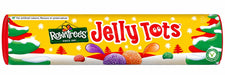 Rowntree's Jelly Tots Giant Tube 115g: the front of the tube with a festive Christmas design.
