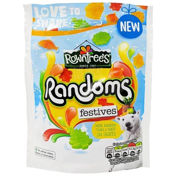 Rowntree's Randoms Festives - 130g imported British grocery product available in Canada