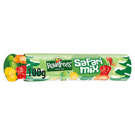 Rowntree's Safari Mix Giant Tube 100g, the front of the tube showing animal shaped sweets