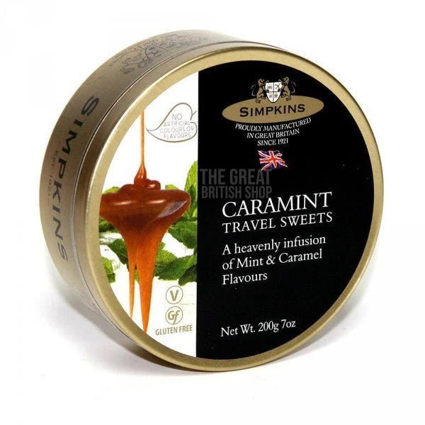 Simpkins Caramint Drops - 200g imported British grocery product available in Canada