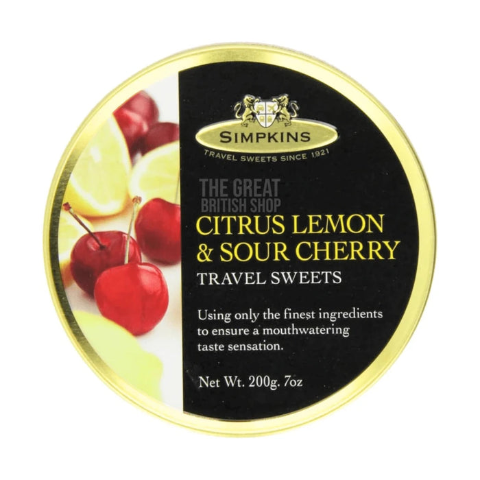 Simpkins Citrus Lemon & Sour Cherry - 200g imported British grocery product available in Canada