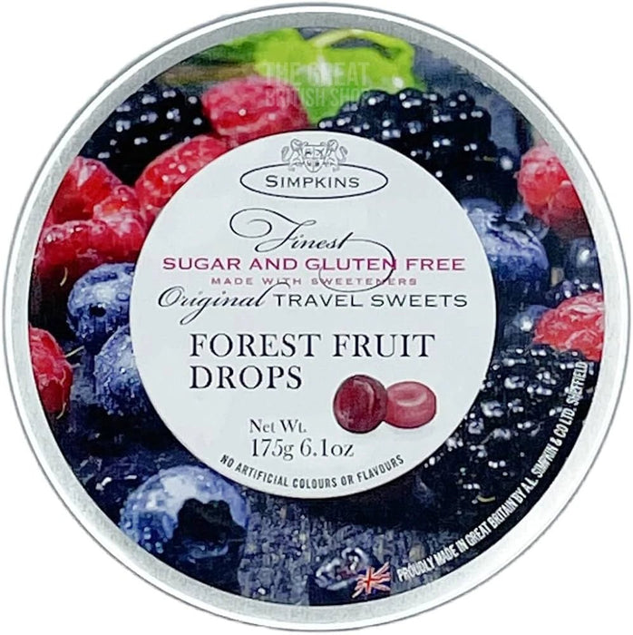 Simpkins Forest Fruits Sugar Free - 175g imported British grocery product available in Canada