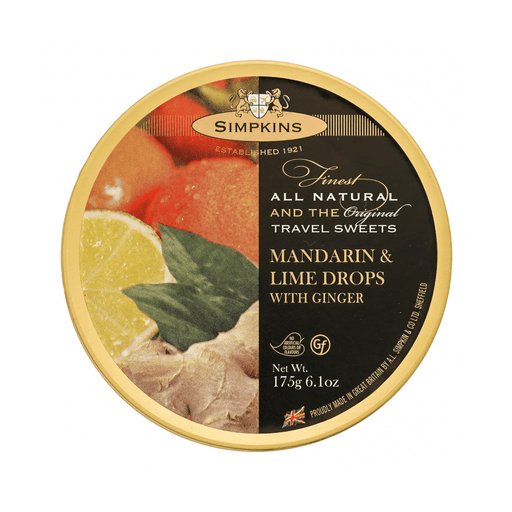 Simpkins Mandarin & Lime Drops with Ginger - 175g | British Store Online | The Great British Shop