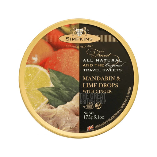 Simpkins Mandarin & Lime with Ginger - 175g imported British grocery product available in Canada