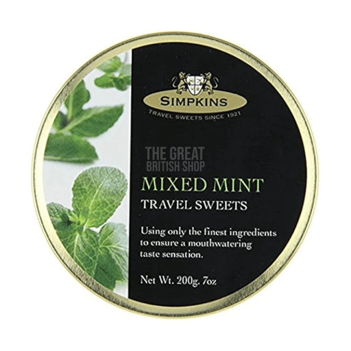 Simpkins Mixed Mint Drops - 200g imported British grocery product available in Canada