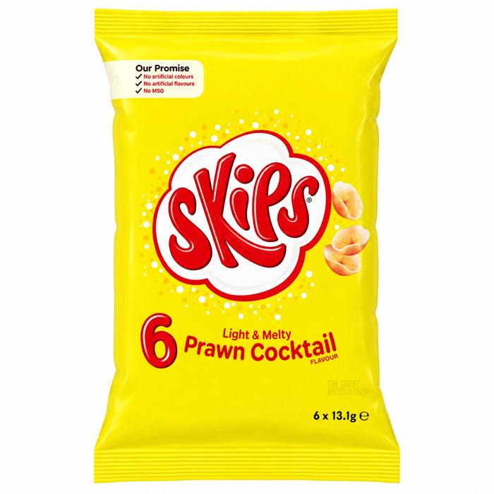 Skips Prawn Cocktail - 6 Pack, front view of the product packaging