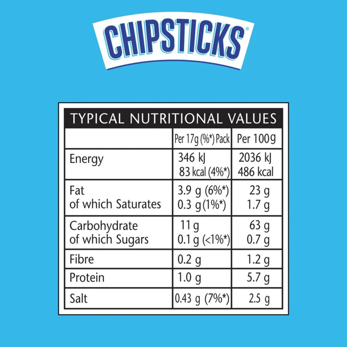 Smiths Salt & Vinegar Chipsticks - 6 pack imported British grocery product available in Canada