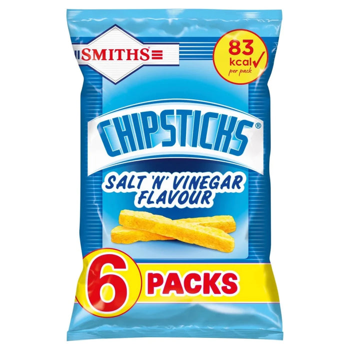 Smiths Salt & Vinegar Chipsticks - 6 pack imported British grocery product available in Canada