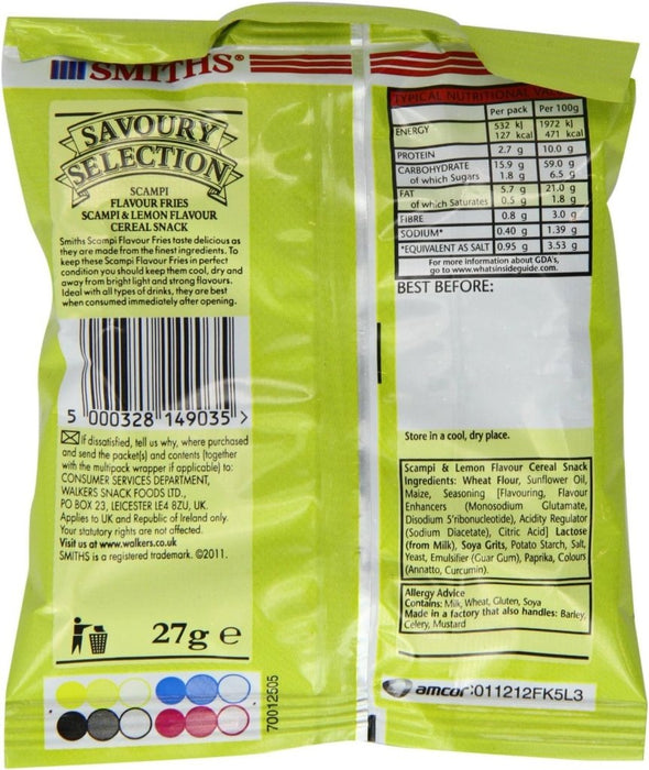 Smiths Scampi Fries - 24g imported British grocery product available in Canada