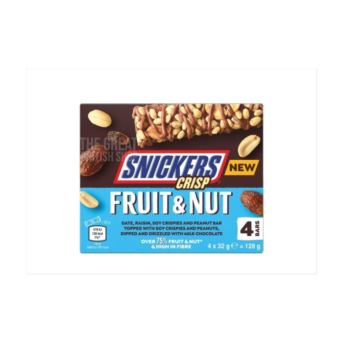 Snickers Crisp Fruit & Nut - 4 Pack imported British grocery product available in Canada