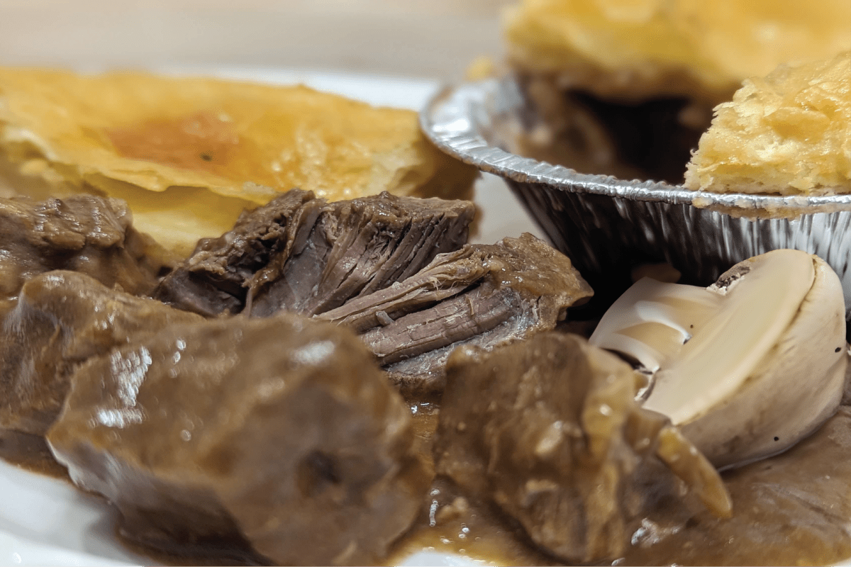 Steak & Mushroom Pie from The Great British Shop bakery in Halifax